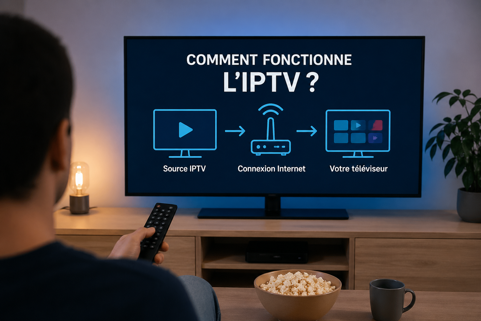 IPTV fonctionnement explication simple streaming TV via internet sur écran moderne Canada
